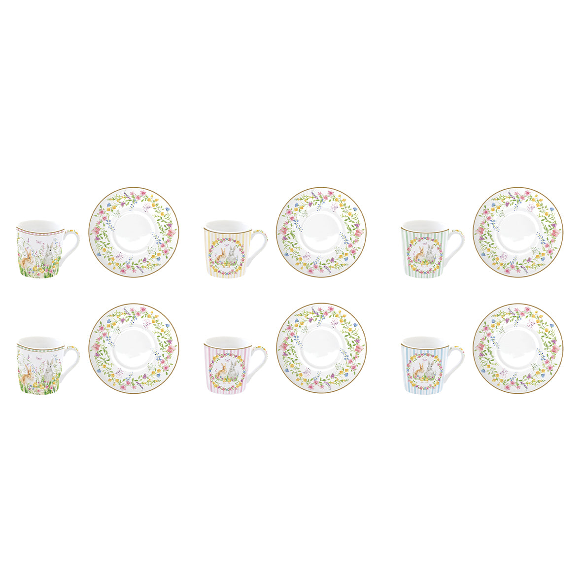 Set 6 coffee cups with saucer HAPPY EASTER