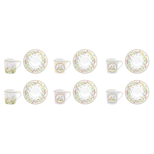 Set 6 coffee cups with saucer HAPPY EASTER