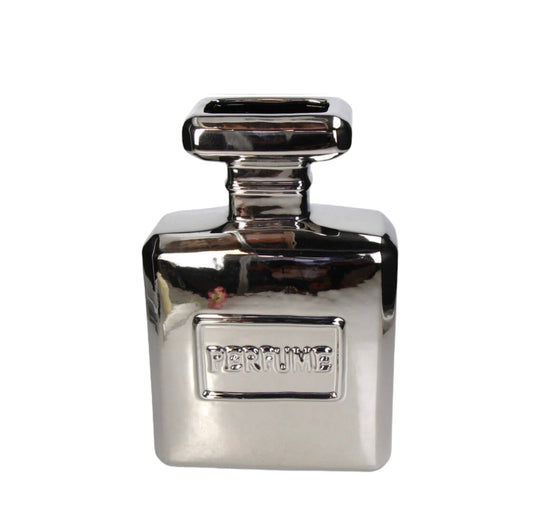 Zilveren parfum vaas met boeket