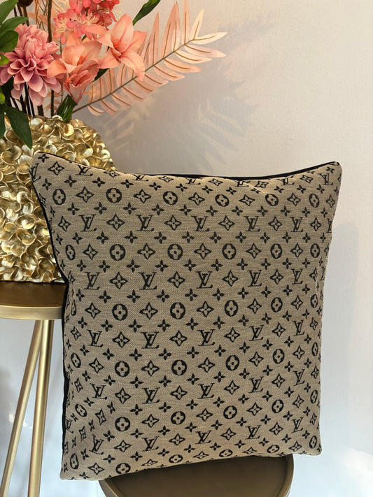 Kussen print zwart/bruin