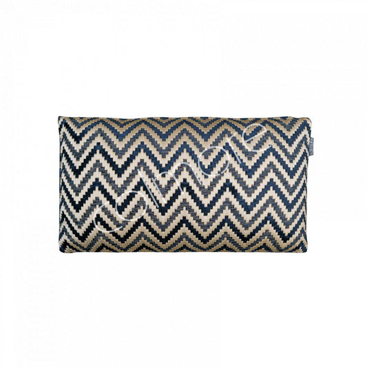 Zigzag kussen blauw