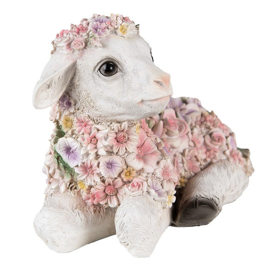 Beeld schaap bloemen