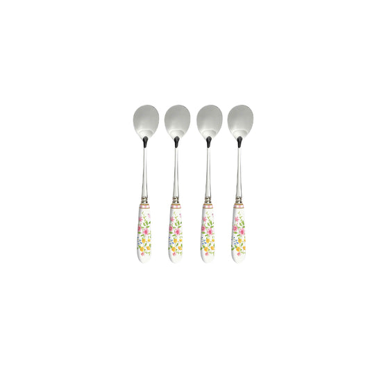Set 4 teaspoons with porc.in colour box handle HAPPY EASTER