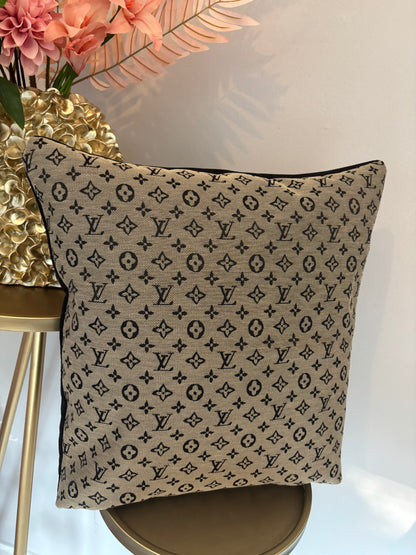 Kussen print zwart/bruin