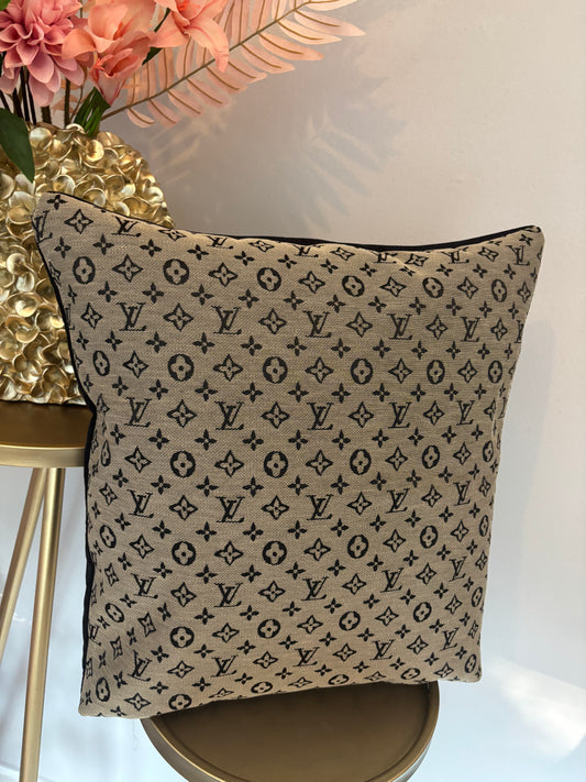 Kussen print zwart/bruin