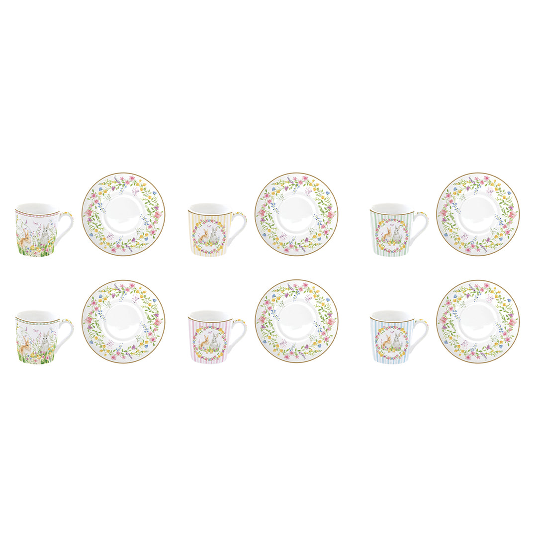 Set 6 coffee cups with saucer HAPPY EASTER