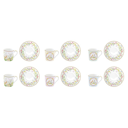 Set 6 coffee cups with saucer HAPPY EASTER