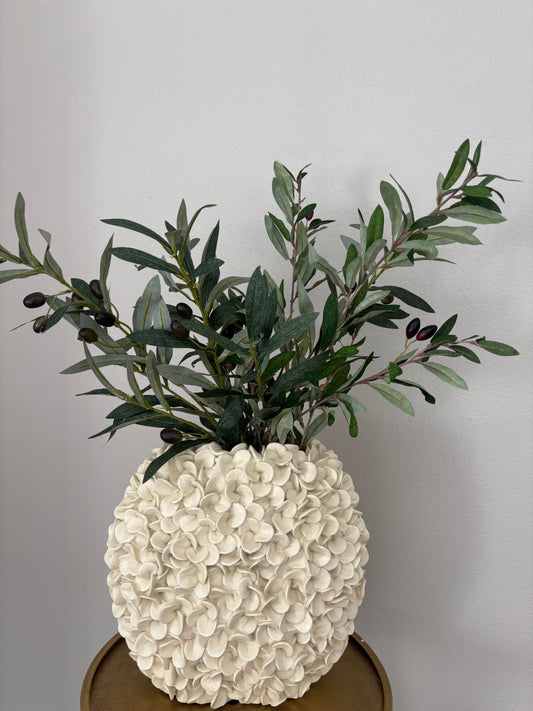 Witte vaas bloemen print