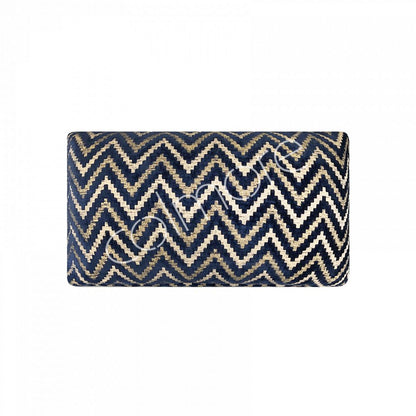 Zigzag kussen blauw