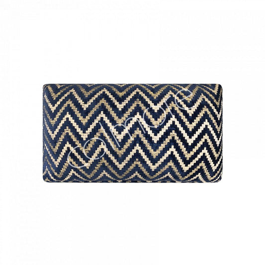 Zigzag kussen blauw