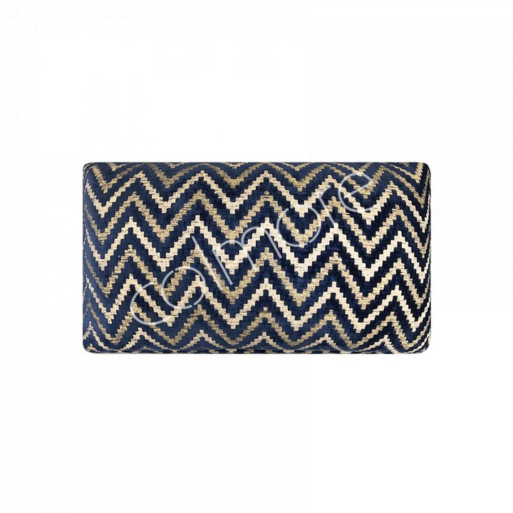 Zigzag kussen blauw
