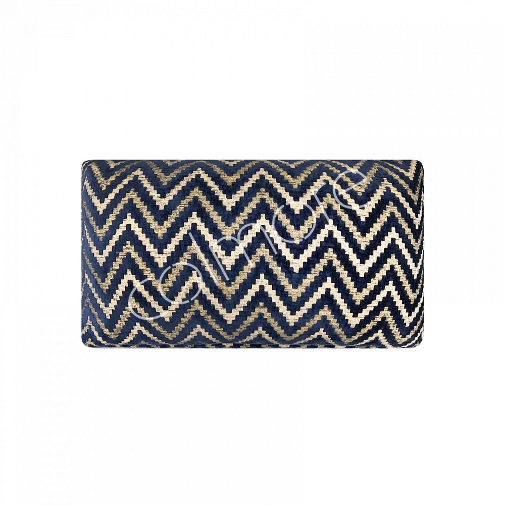Kussen blauw goud reversibel