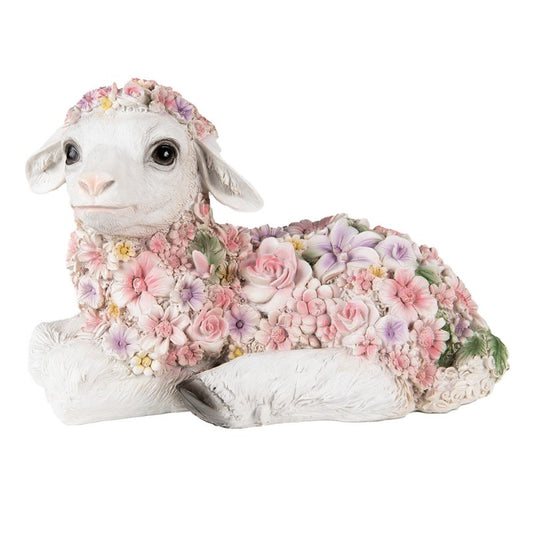Beeld schaap bloemen